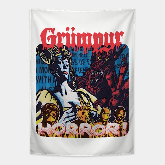 Crimson Cult of the Demon Tapestry by Grumpire