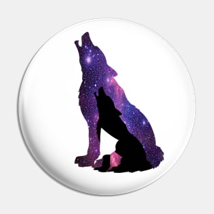 Dazzling Black Wolf Sings Pin