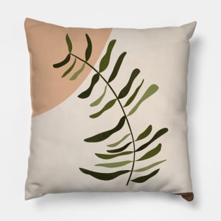 Boho Botanical Abstract Leaf 3 Pillow