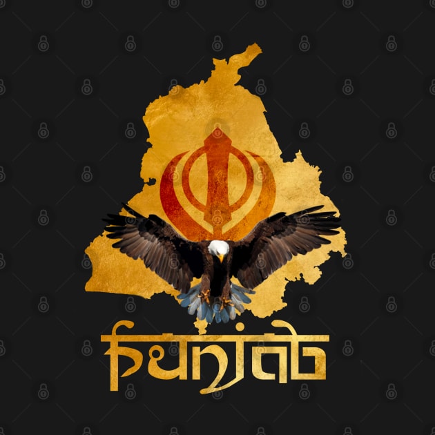 Eagle flying in front of Punjab map by SAN ART STUDIO 