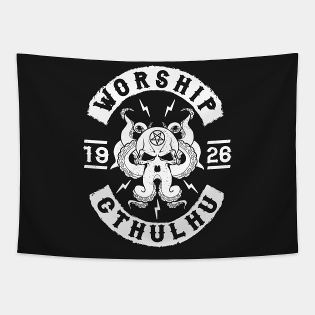 CTHULHU AND LOVECRAFT - WORSHIP CTHULHU Tapestry by Tshirt Samurai