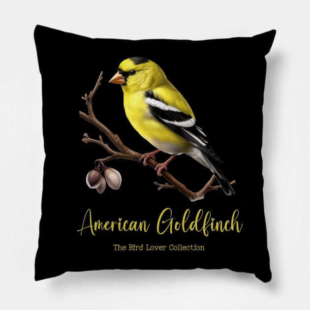 American Goldfinch - The Bird Lover Collection Pillow by goodoldvintage