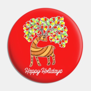 Folk art reindeer Pin