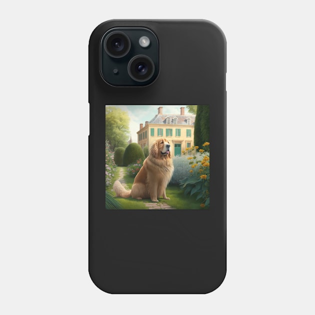 Golde Retriever in French Garden Phone Case by unrealartwork