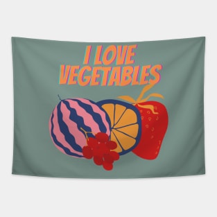 Slightly Wrong I Love Vegetables Tapestry