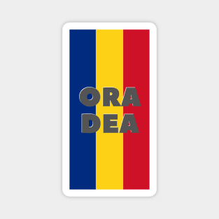 Oradea City in Romanian Flag Vertical Magnet