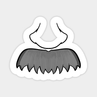 Manly Gray Mustache  - Face Mask Magnet