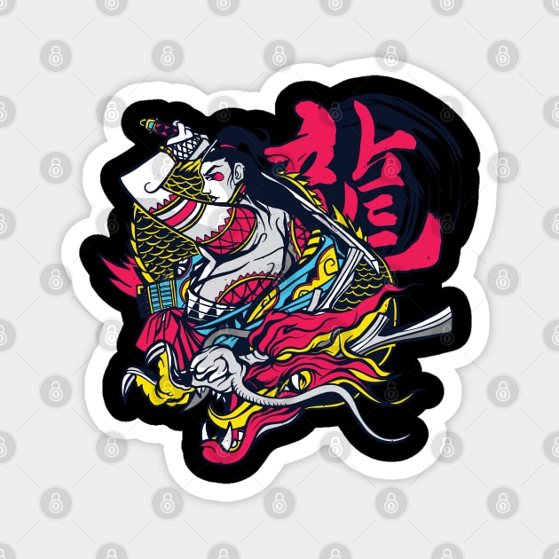 Female Samurai Dragon #150 Magnet by Fontaine Exclusives