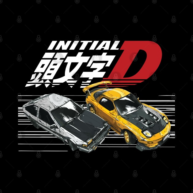 Initial D AE86 Corolla Takumi vs Keisuke Takahashi FD RX-7 Tandem Drifting Racing by cowtown_cowboy