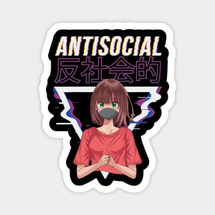 Anime Shirts Vaporware Aesthetic Antisocial Japanese Magnet