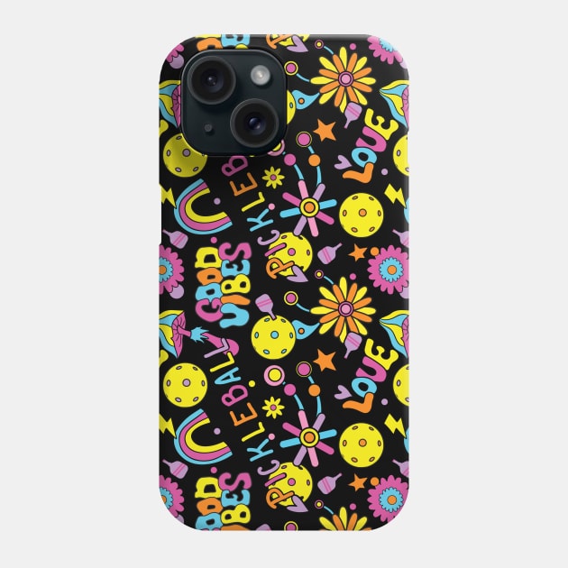 Groovy pickleball - black Phone Case by FK-UK