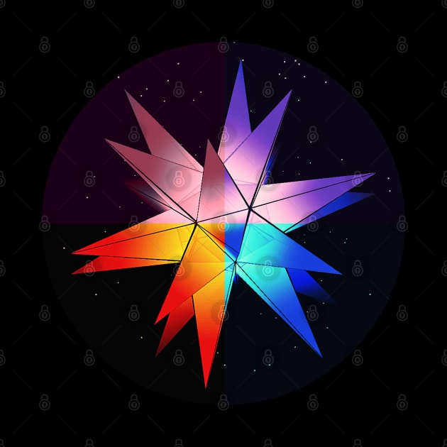 Rainbow colored christmas star by Bailamor