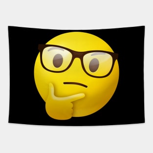 Nerdy thinking face emoji Tapestry