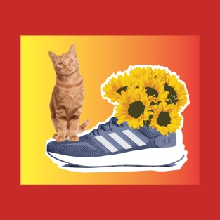 Cat Sunflower - Zine Culture T-Shirt