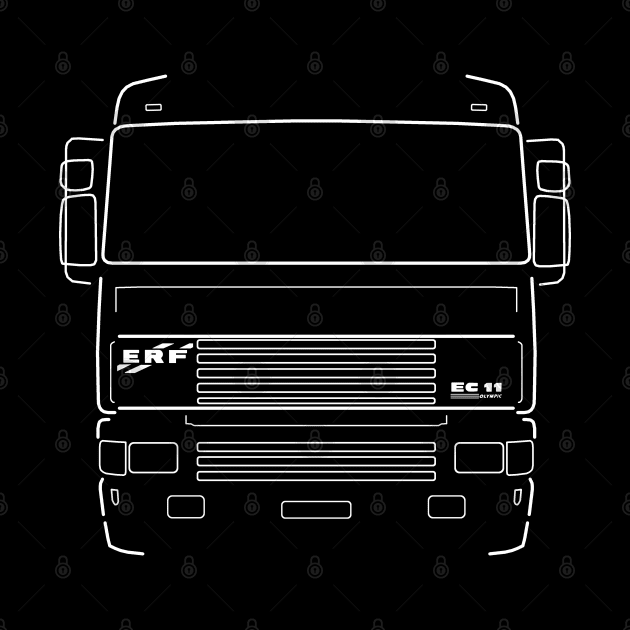 Classic 1990s ERF EC11 lorry white outline graphic by soitwouldseem