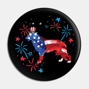 German Shepherd Uncle Sam Hat 4Th Of July Pin