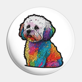 Bichon Frise Dog Art Pin