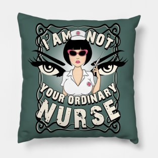 'Not your Ordinary Nurse Logo Design T-shirt' Pillow