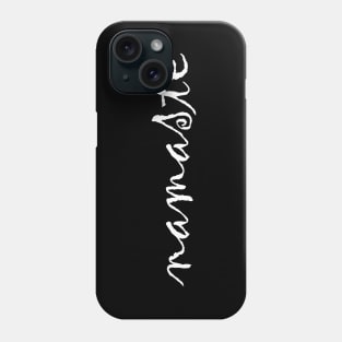 Namaste Yoga Teacher White on Black Phone Case