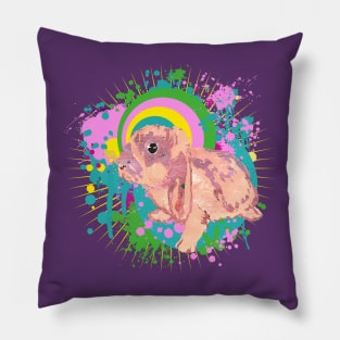 Artistic Pink Bunny Rabbit Pillow