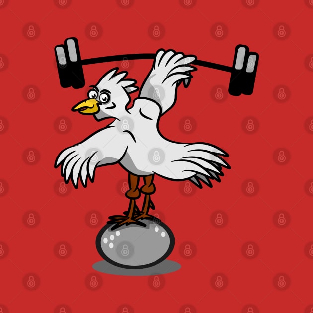 Chicken lifting weights by mailboxdisco
