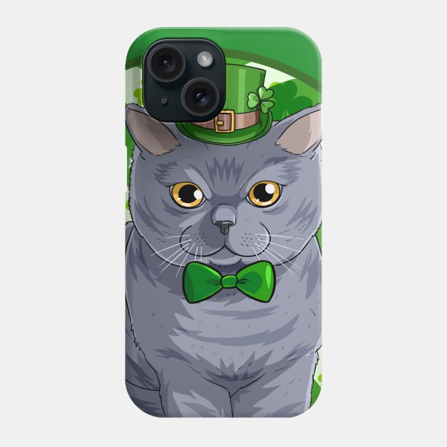 British Shorthair Cat St. Patricks Day Leprechaun Phone Case by Noseking