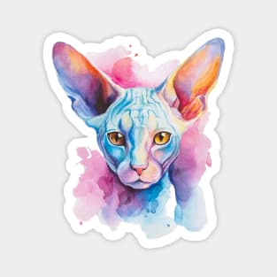 watercolor Cornish Rex Cat Magnet