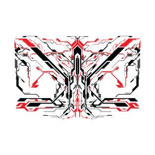 Red and Black Symmetrical Abstract T-Shirt