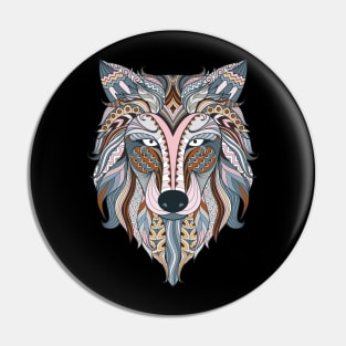 Boho Wolf art Pin