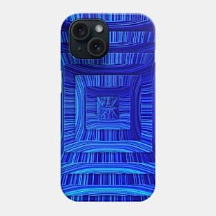 Blue 3d squares background Phone Case