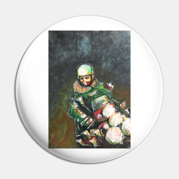 Retro Scooter, Classic Scooter, Scooterist, Scootering, Scooter Rider, Mod Art Pin by Scooter Portraits