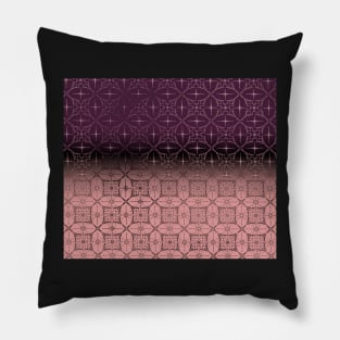 Purple and pink  gradient w.metallic pattern Pillow