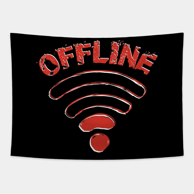 Funny Offline Wi-Fi Symbol gift Tapestry by Shirtbubble