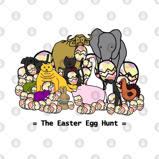 Easter Egg Hunt with Cute Animals by ellenhenryart