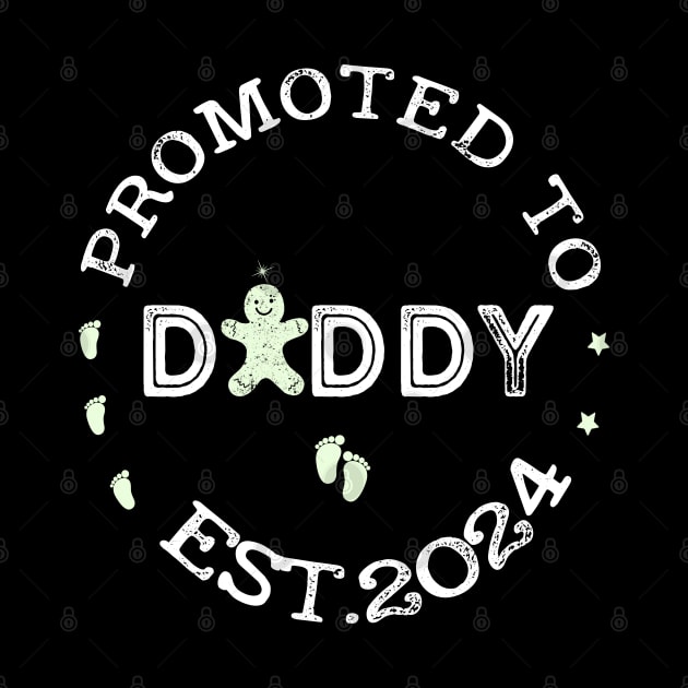 Promoted To Daddy Est. 2024 Vintage Tee New Dad First Daddy by NIKA13