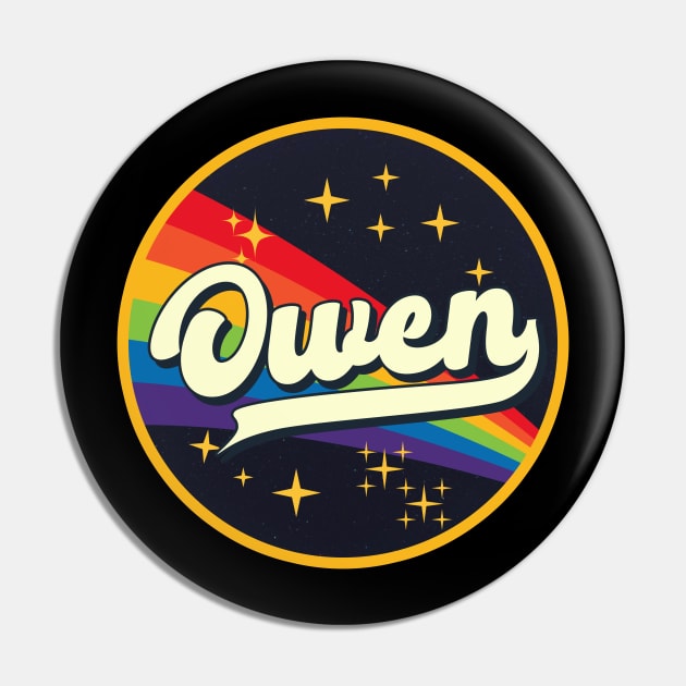 Owen // Rainbow In Space Vintage Style Pin by LMW Art