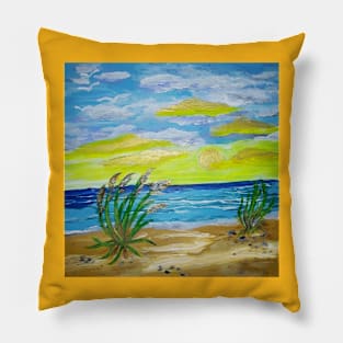 Sunny Day at the beach Pillow