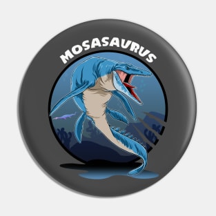 Mosasaurus Prehistoric Design With Background Pin