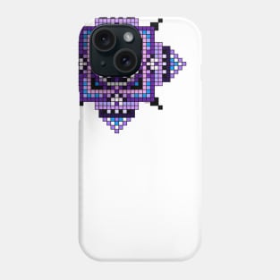 pixelated purple and blue mandala Phone Case