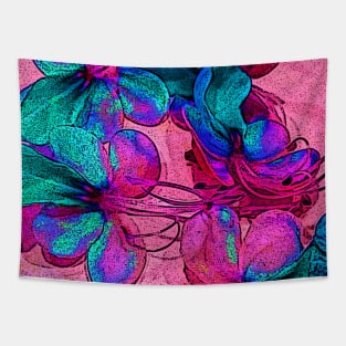 Bright Pink and Blue Botanical Pillows Blue Butterfly Flower Glory Bower Wings Tapestry