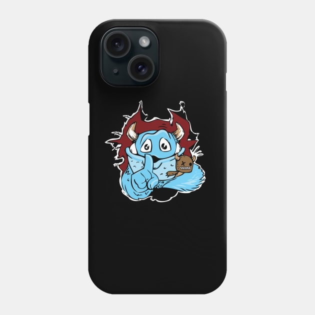 Cute Silly Monster & Teddy Bear - Halloween 2019 Funny Phone Case by OfficialTeeDreams