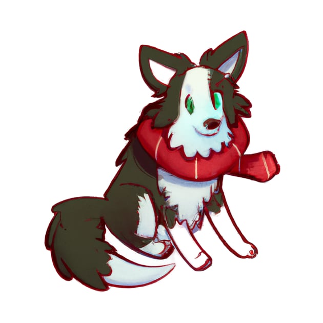 Cute Border Collie Drawing by Play Zoo