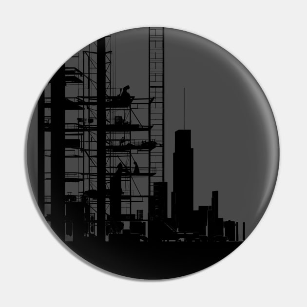 Bauhaus Construction Site Black Pin by Polyshirt