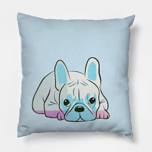 Frenchie Lying down illustration Pillow