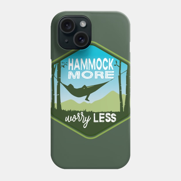 HAMMOCK MORE, WORRY LESS (Large) Phone Case by Jitterfly