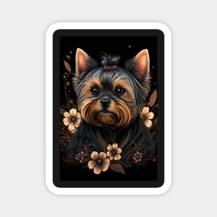 Super Cute Yorkshire Terrier Puppy Portrait - Japanese style Magnet