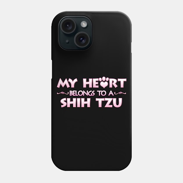 Valentine's Day Gift For Shih Tzu Dog Lovers & Owners Phone Case by Just Another Shirt