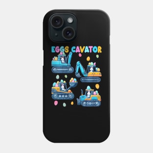 Kids Eggs Cavator Easter Egg Construction Trucks Bunny Excavator Phone Case