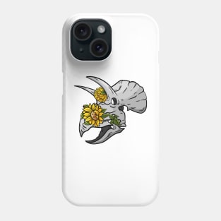 Triceratops with flowers Phone Case