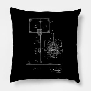 Basketball Goal Vintage Patent Drawing Pillow